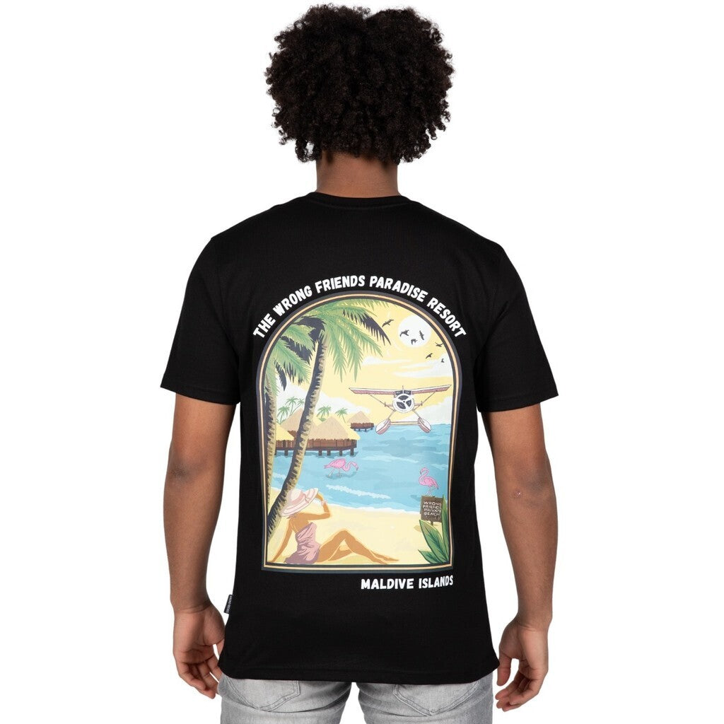 MALDIVES T SHIRT BLACK WRONG FRIENDS