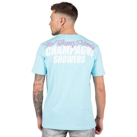 WRONG FRIENDS CHAMPAGNE SHOWERS T-SHIRT T-SHIRTS LIGHT BLUE