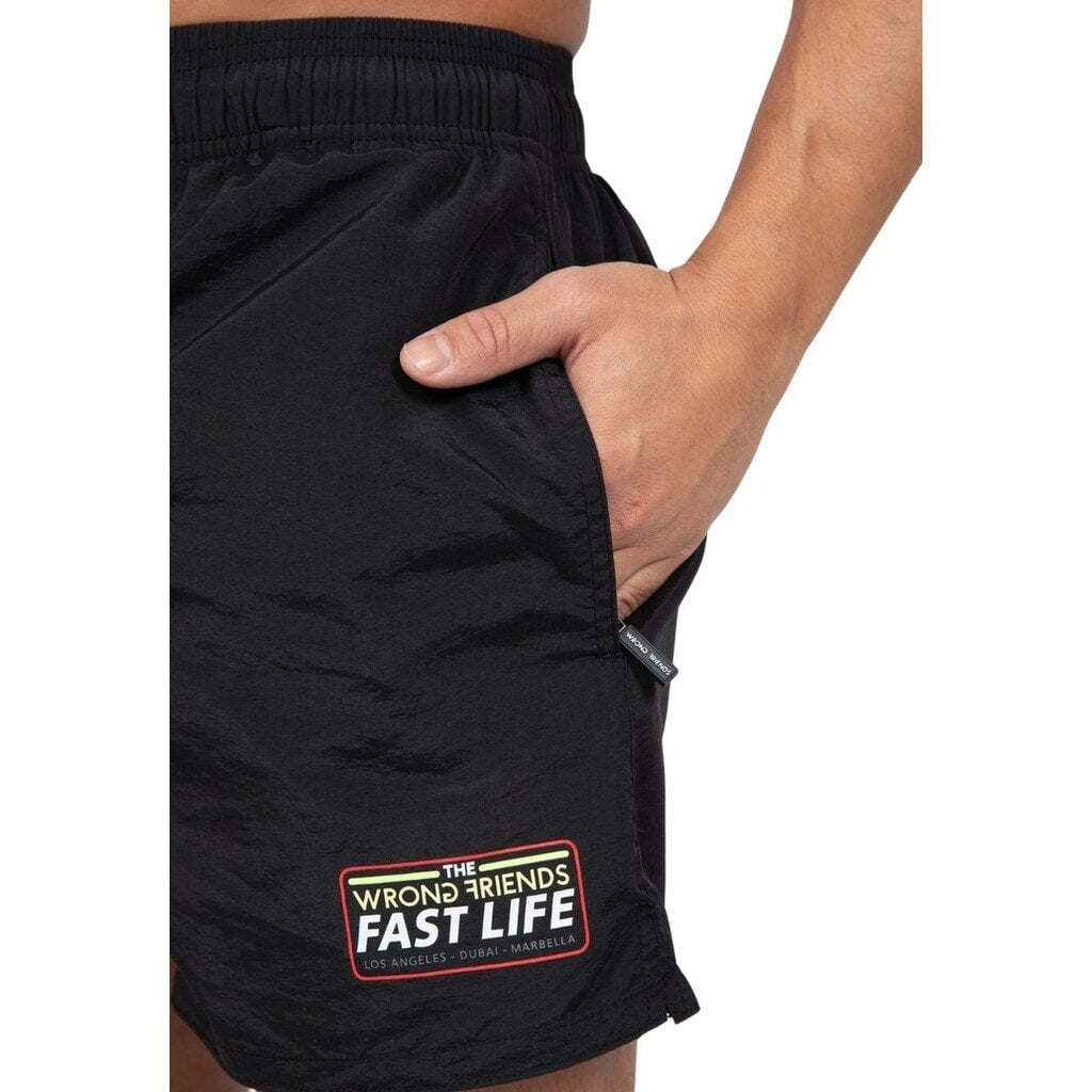 WRONG FRIENDS FAST LIFE SHORTS SHORTS BLACK