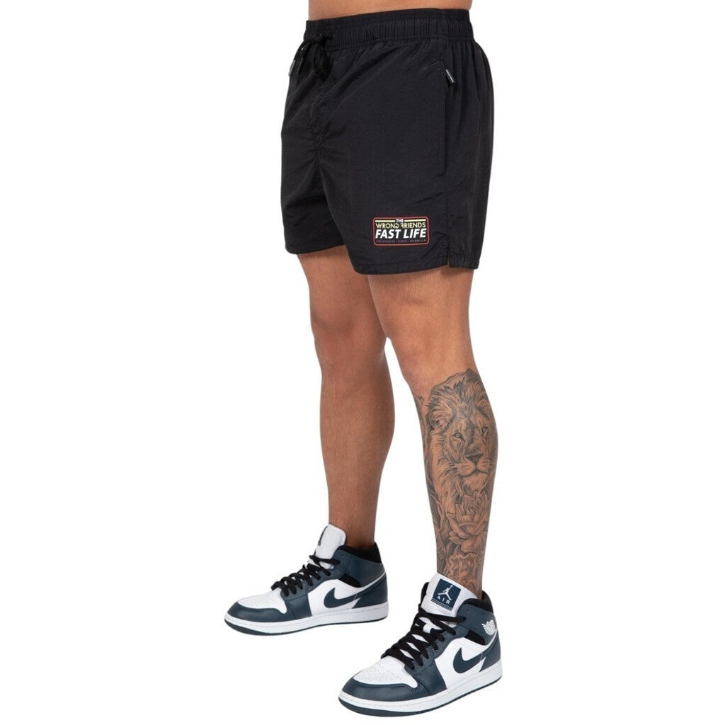 WRONG FRIENDS FAST LIFE SHORTS SHORTS BLACK