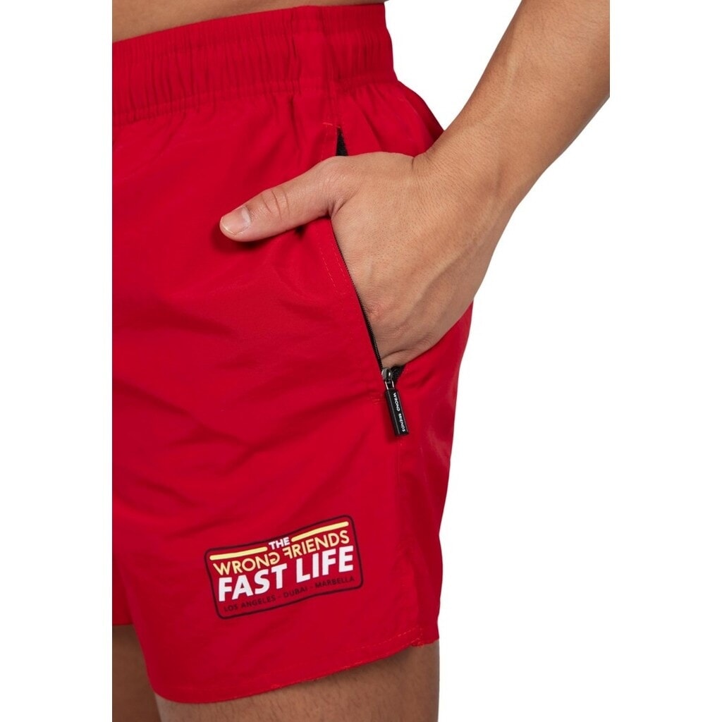 WRONG FRIENDS FAST LIFE SHORTS SHORTS RED