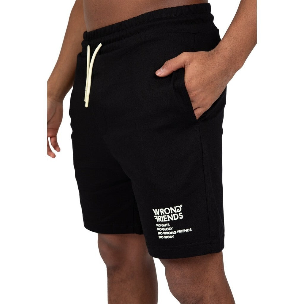 WRONG FRIENDS NO GUTS NO GLORY SHORTS SHORTS BLACK