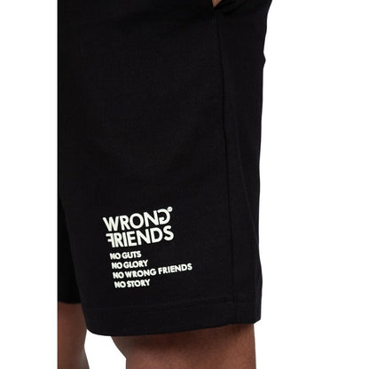 WRONG FRIENDS NO GUTS NO GLORY SHORTS SHORTS BLACK