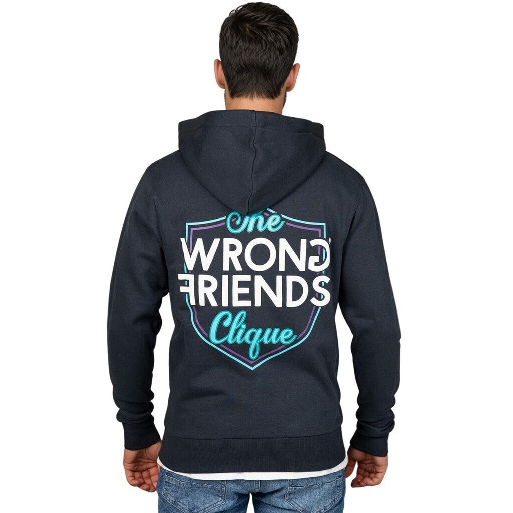 WRONG FRIENDS WF CLIQUE ZIPPED HOODIE HOODIES ANTHRACITE