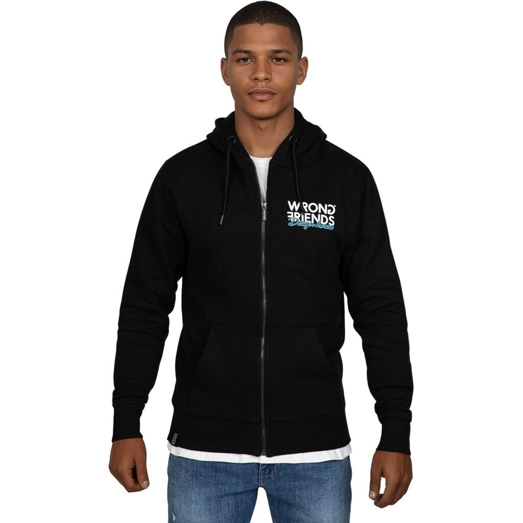 WRONG FRIENDS WF CLIQUE ZIPPED HOODIE HOODIES BLACK