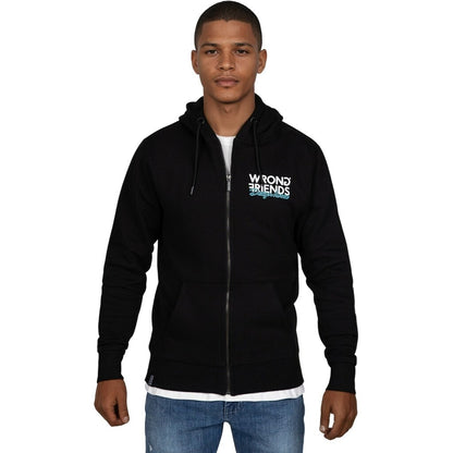 WRONG FRIENDS WF CLIQUE ZIPPED HOODIE HOODIES BLACK