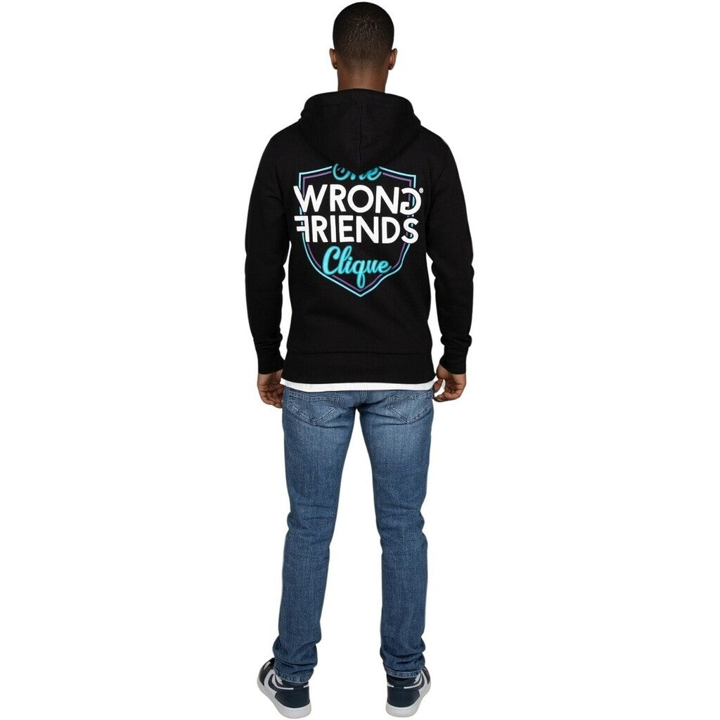 WRONG FRIENDS WF CLIQUE ZIPPED HOODIE HOODIES BLACK