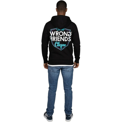 WRONG FRIENDS WF CLIQUE ZIPPED HOODIE HOODIES BLACK