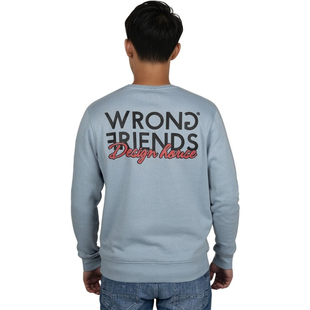 WF DESIGN HAUSPULLOVER HELLBLAU WRONG FRIENDS