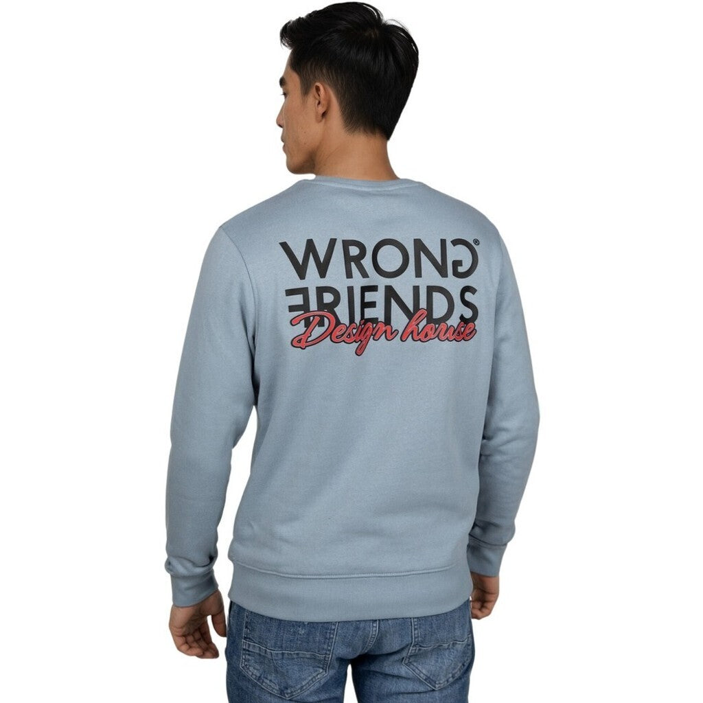 WRONG FRIENDS WF DESIGN HOUSE SWEATER SWEATERS LIGHT BLUE